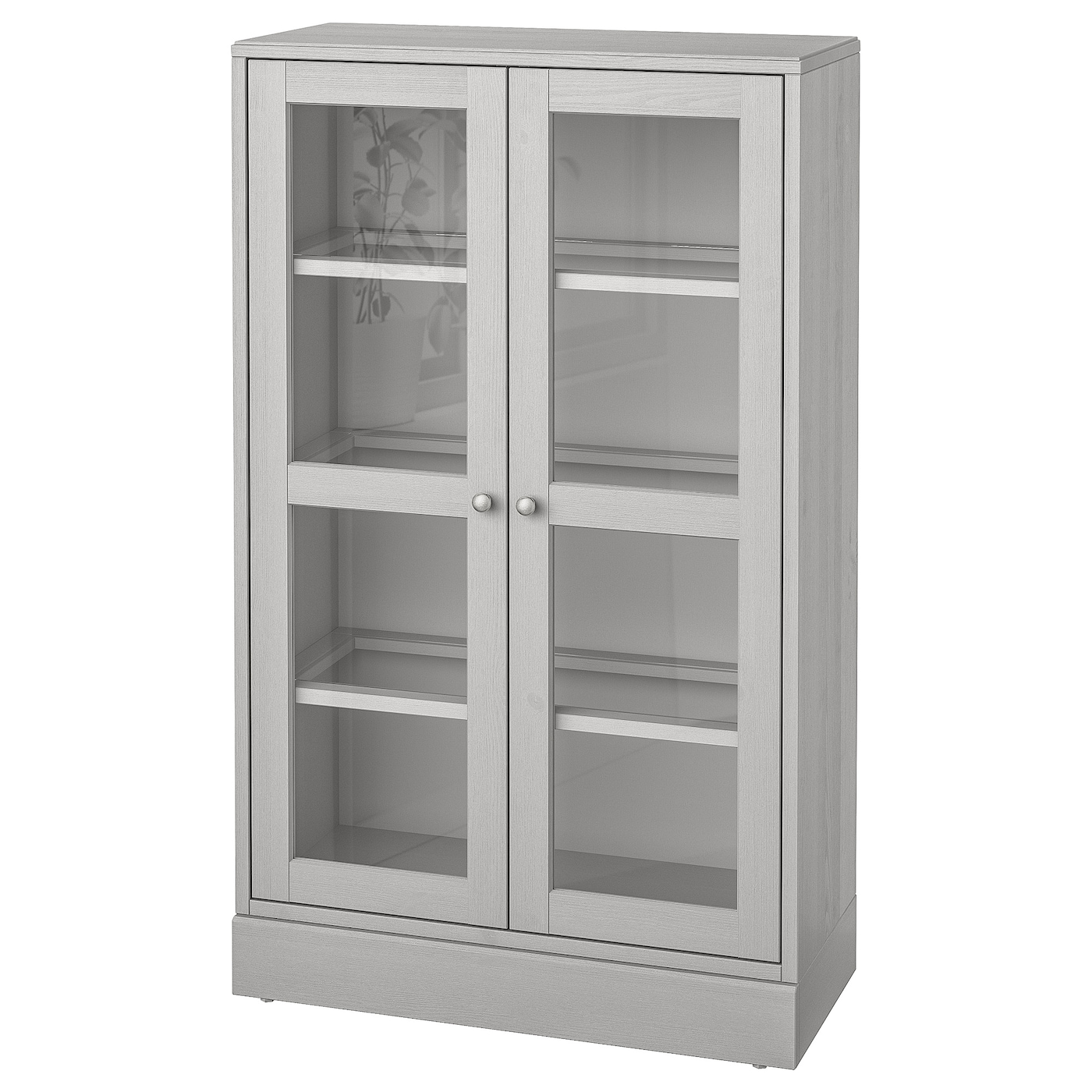 IKEA HAVSTA Szafka witryna z cokołem, Szary/szkło bezbarwne, 81x37x134 cm