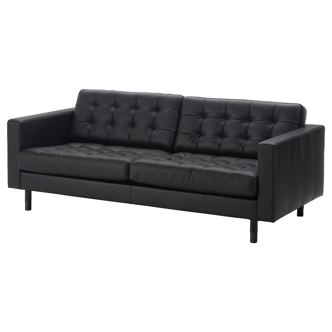 IKEA LANDSKRONA Sofa 3-osobowa, Grann/Bomstad czarny/drewno/czarny, Szerokość: 204 cm