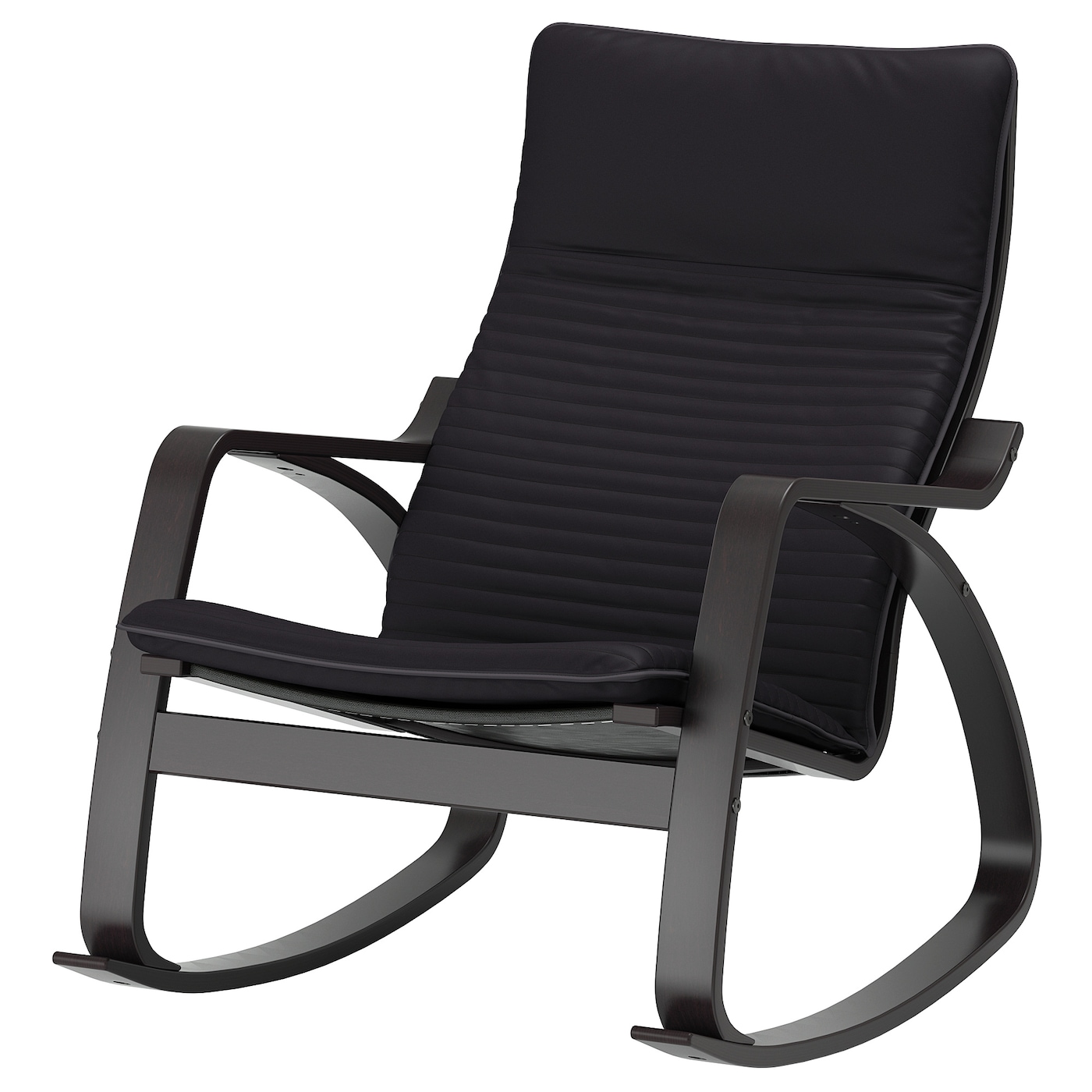 IKEA POÄNG Krzesło bujane, czarnybrąz/Knisa czarny, Szerokość: 68 cm