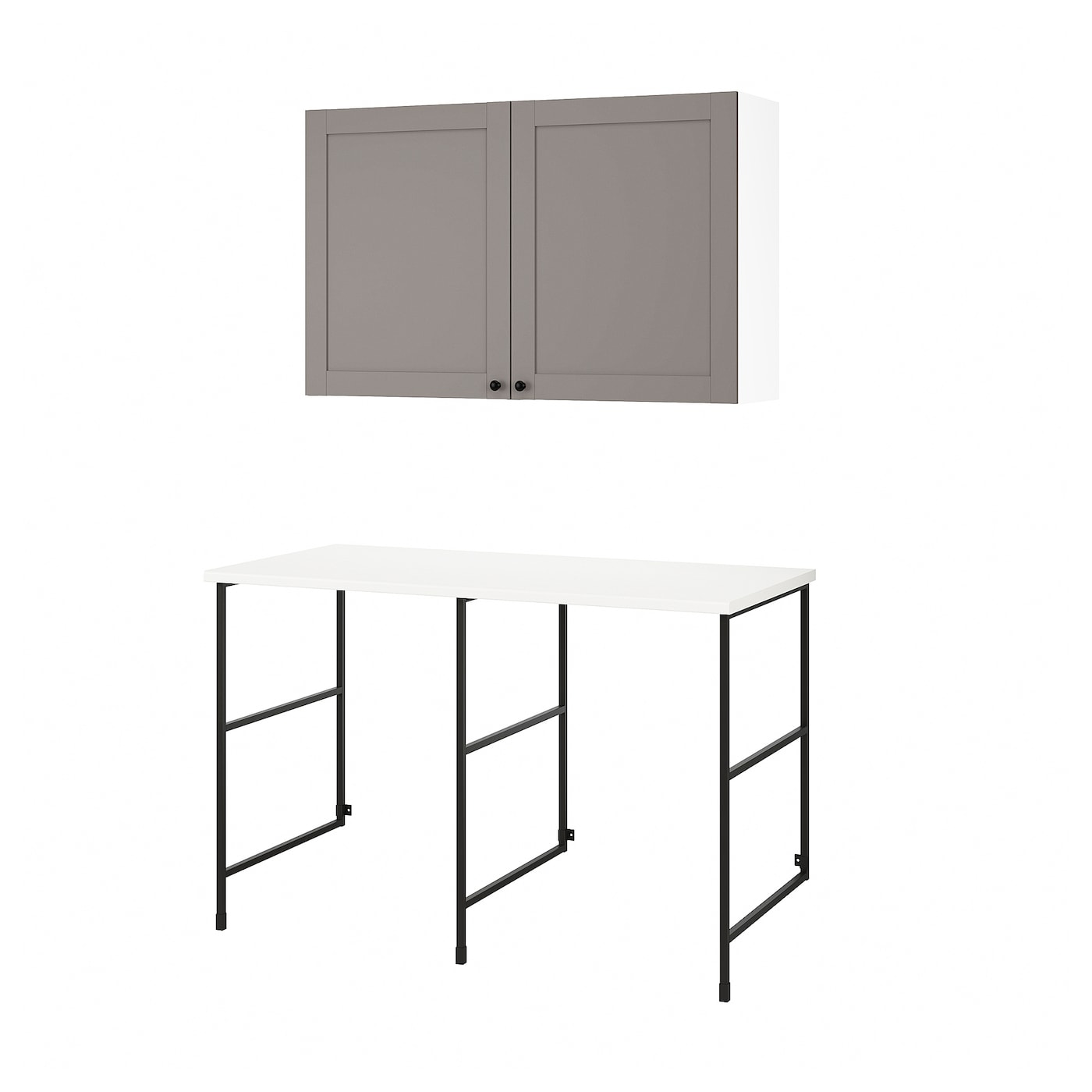 IKEA ENHET Regał, antracyt/szara rama, 139x63.5x90.5 cm