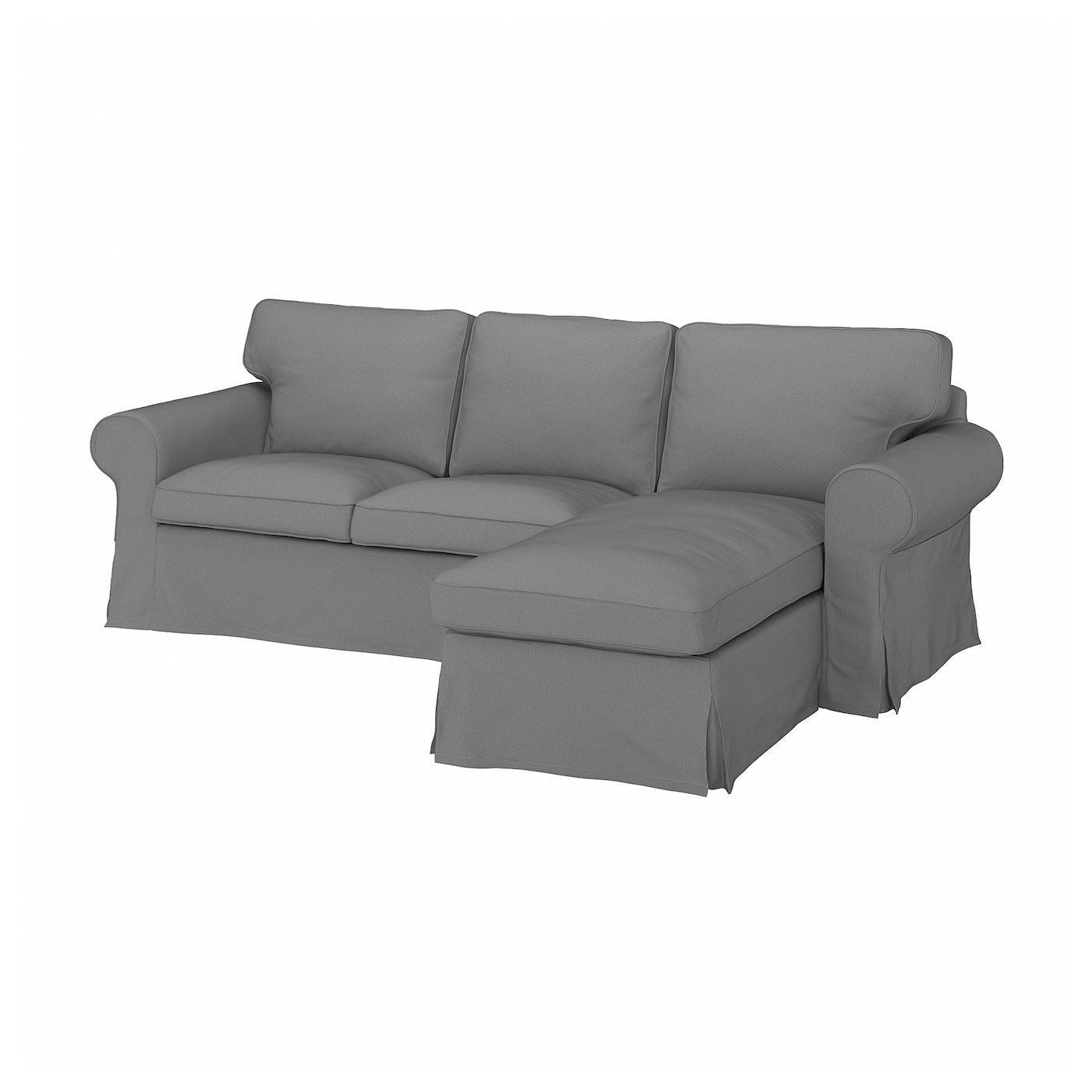 IKEA EKTORP Sofa 3-osobowa z szezlongiem, Remmarn jasnoszary, Szerokość: 252 cm