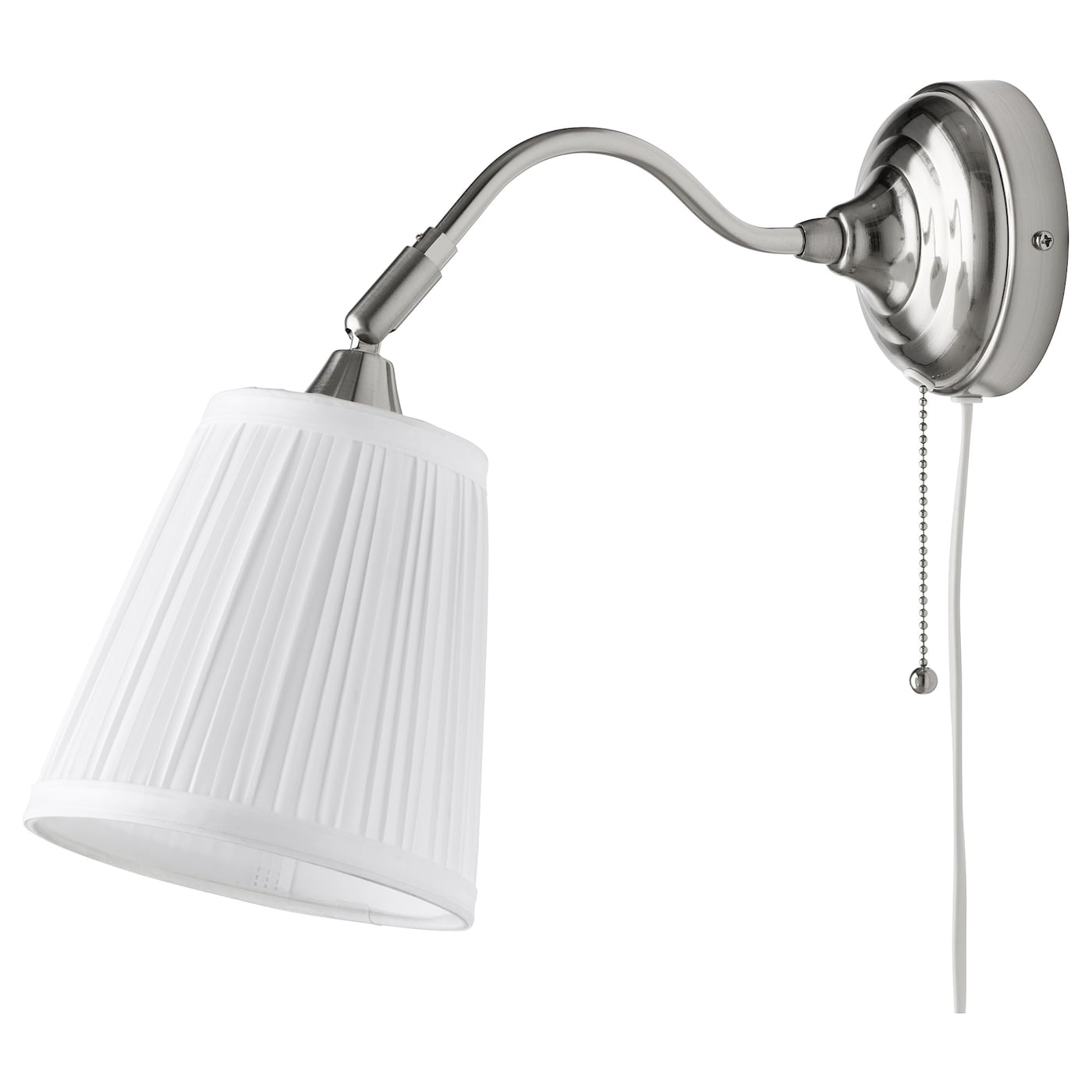 IKEA ÅRSTID Lampa ścienna, niklowano/biały, Maks.: 40 Wat