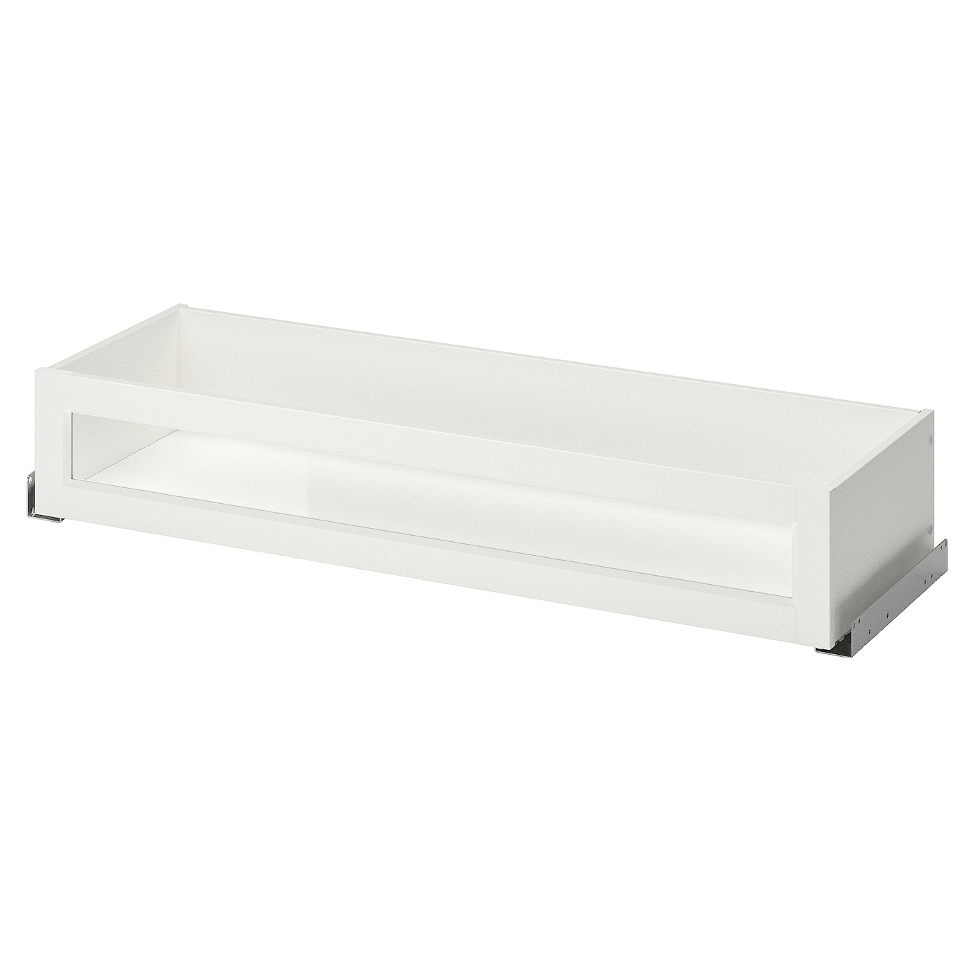 IKEA KOMPLEMENT Szuflada front ramiak ze szkłem, Biały, 100x35 cm