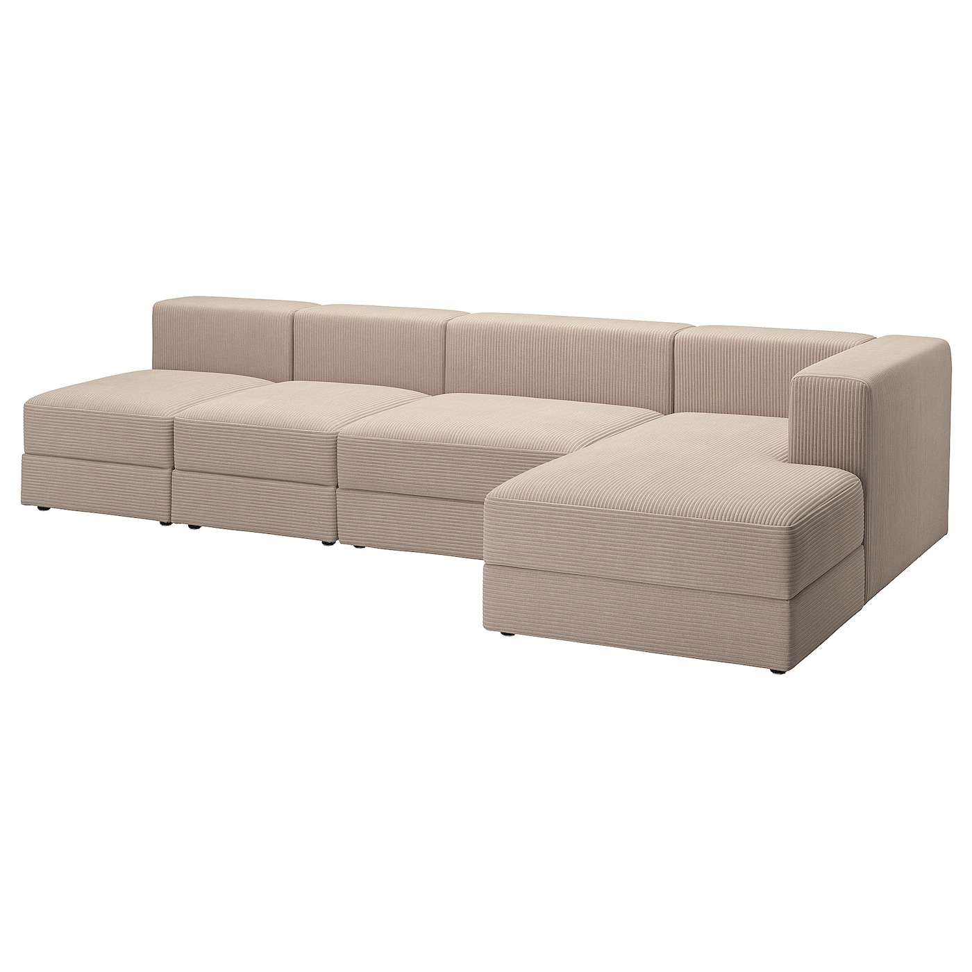 IKEA JÄTTEBO 4,5-os sofa modułowa z szezlongiem, prawy/Samsala szarobeżowy, Szerokość: 330 cm