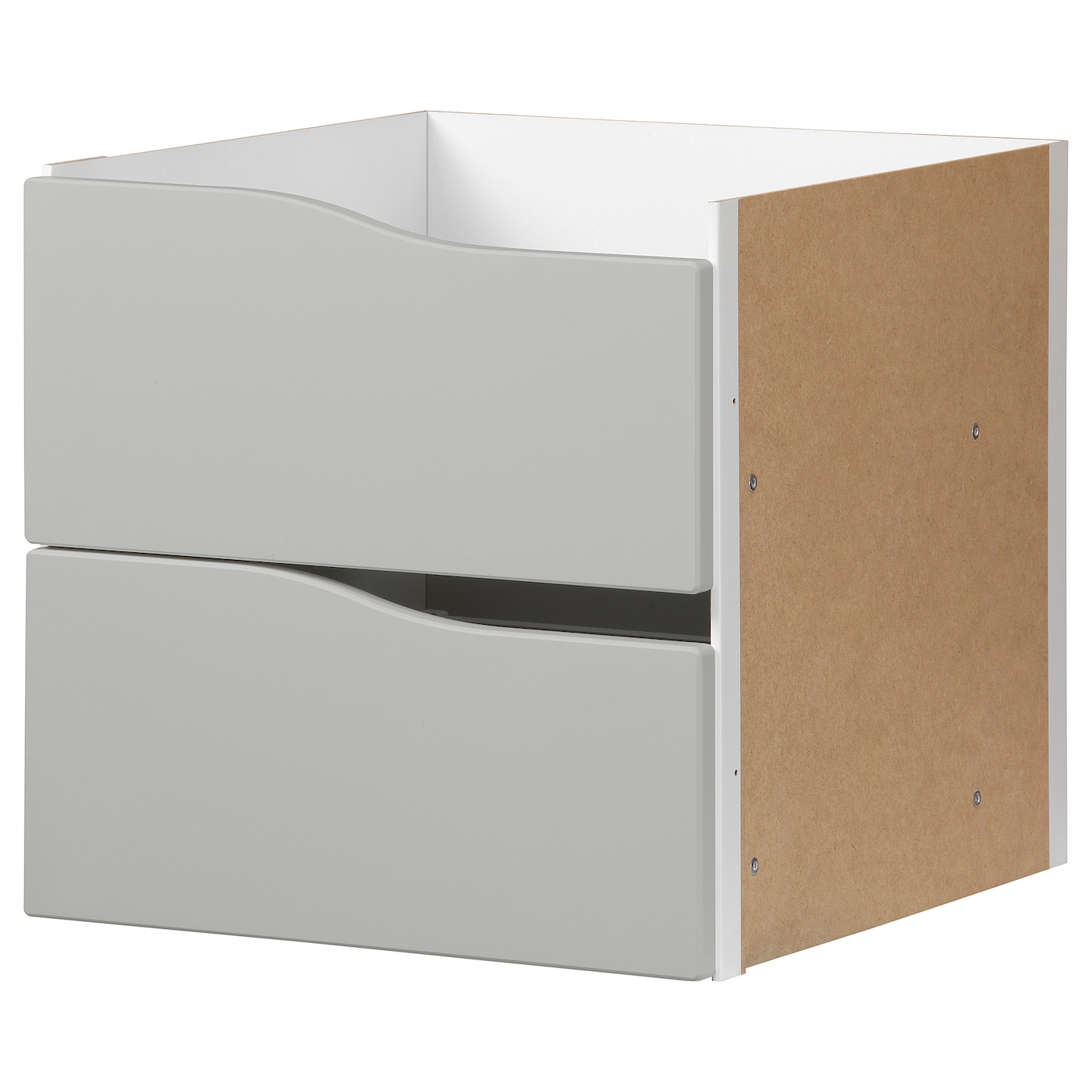 IKEA KALLAX Wkład z 2 szufladami, Szary, 33x33 cm