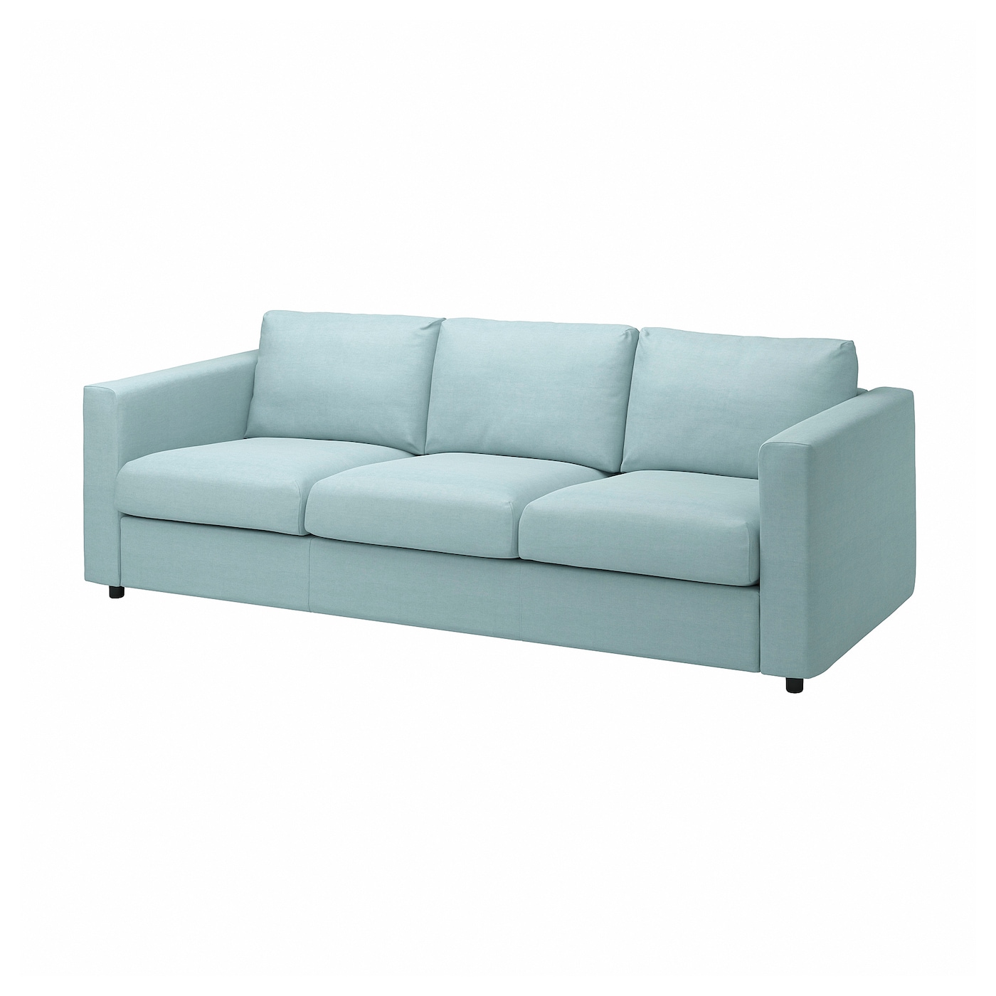 IKEA VIMLE Sofa 3-osobowa, Saxemara jasnoniebieski, Wysokość z poduchami oparcia: 83 cm