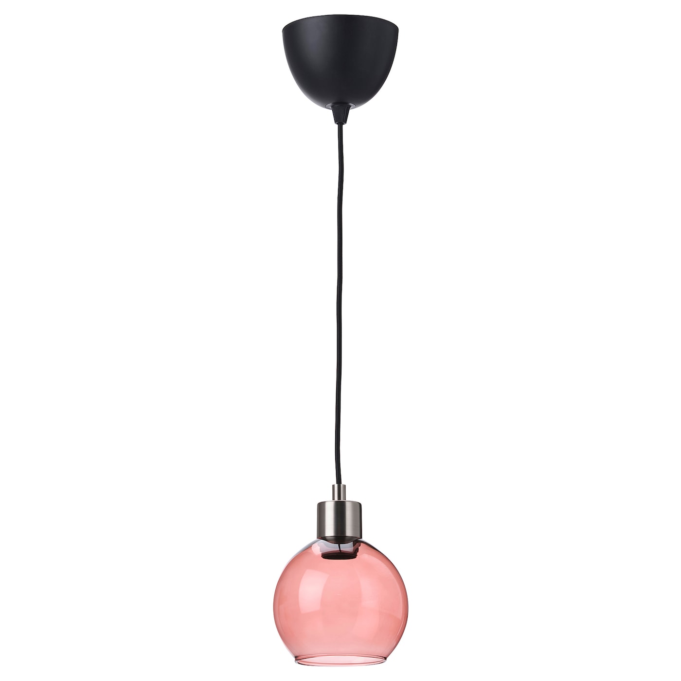 IKEA JAKOBSBYN / SKAFTET Lampa wisząca, Różowy/niklowano, Szerokość: 15 cm