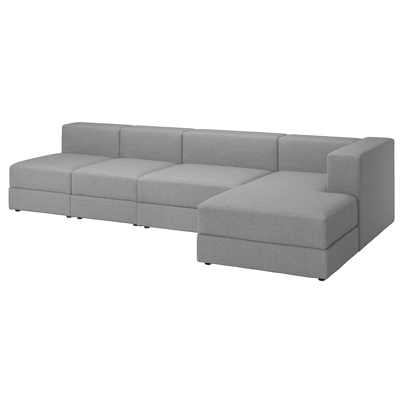 IKEA JÄTTEBO 4,5-os sofa modułowa z szezlongiem, prawy/Tonerud szary, Szerokość: 330 cm