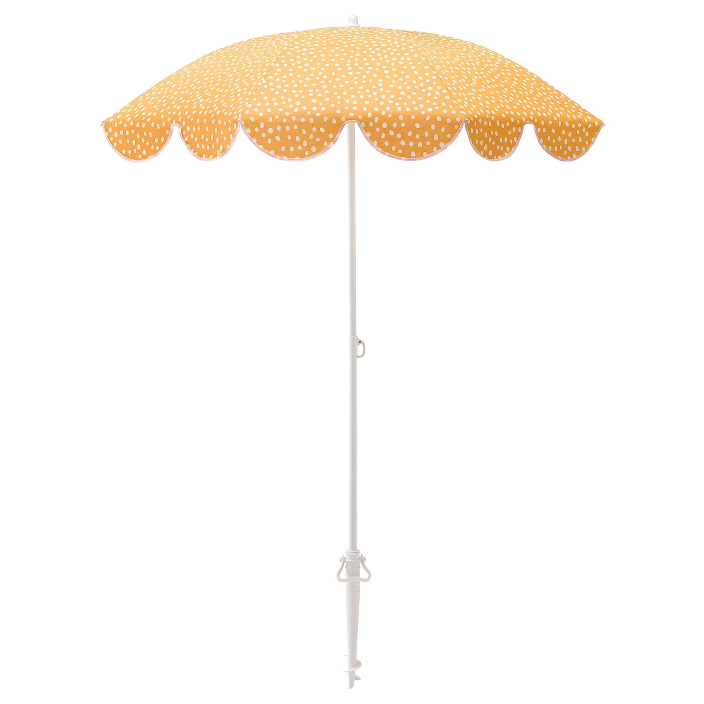 IKEA STRANDÖN Parasol, żółty/biały w kropki, 140 cm