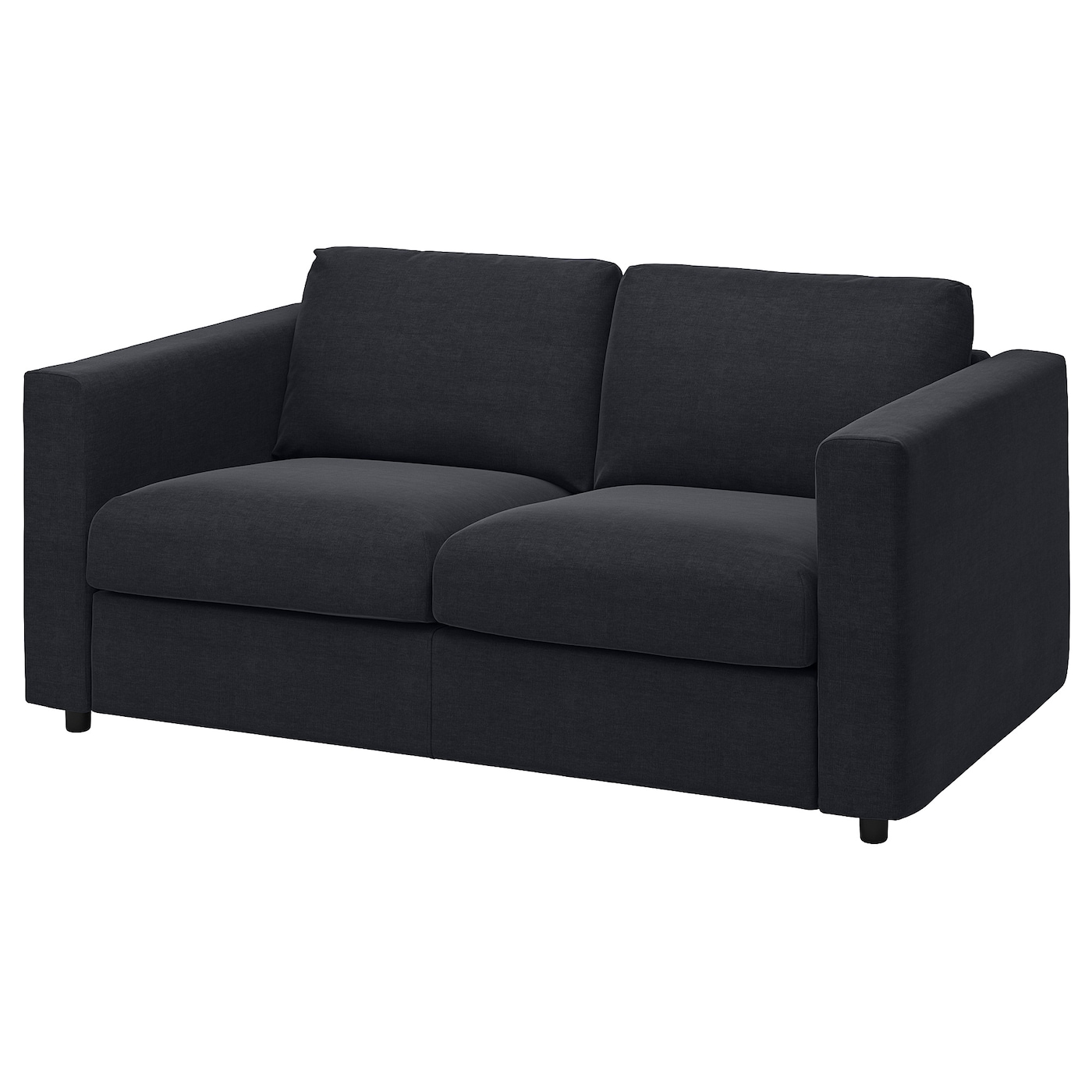 IKEA VIMLE Sofa 2-osobowa, Saxemara czarnoniebieski, Wysokość z poduchami oparcia: 83 cm