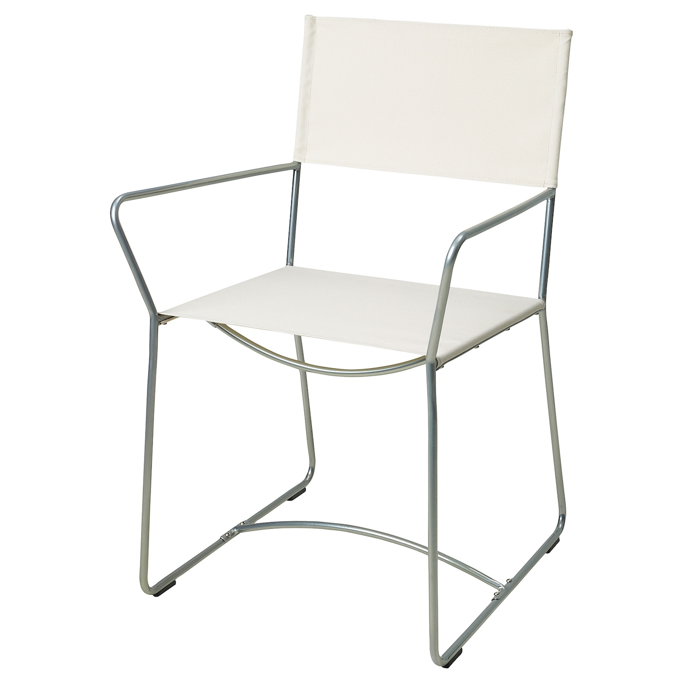 IKEA HÖGALT Krzesło, Srebrny/Älvsborg beżowy, Głębokość: 57 cm