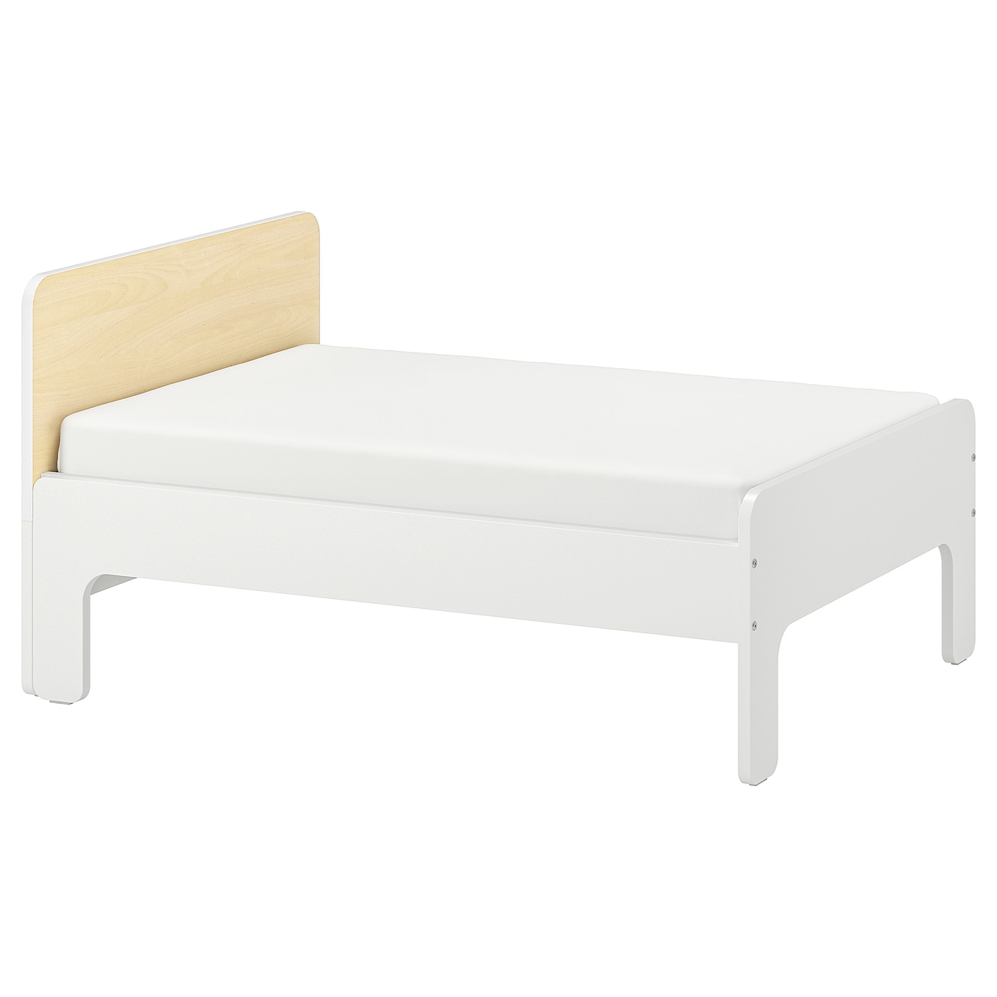 IKEA SLÄKT Rozsuwana rama łóżka, biały/brzoza, 80x200 cm