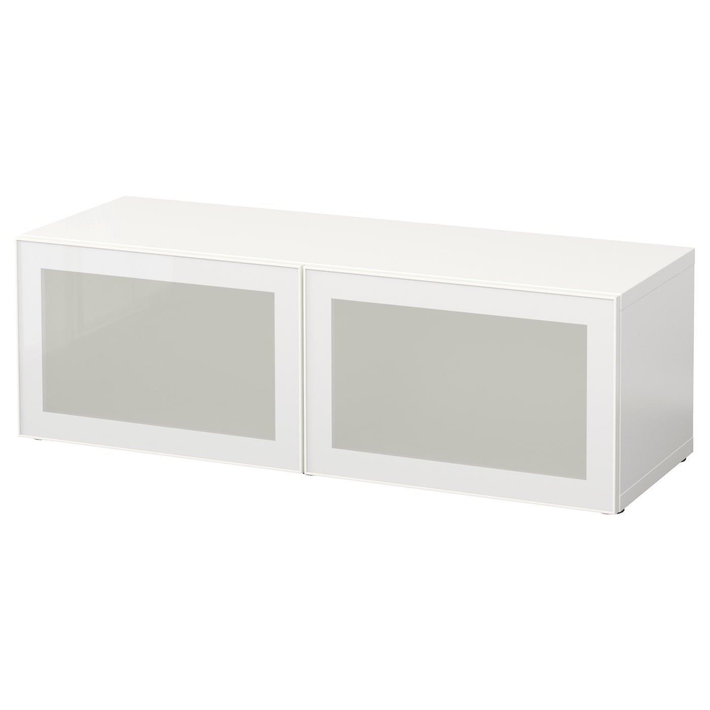 IKEA BESTÅ Witryna, biały/Glassvik białe/matowe szkło, 120x42x38 cm