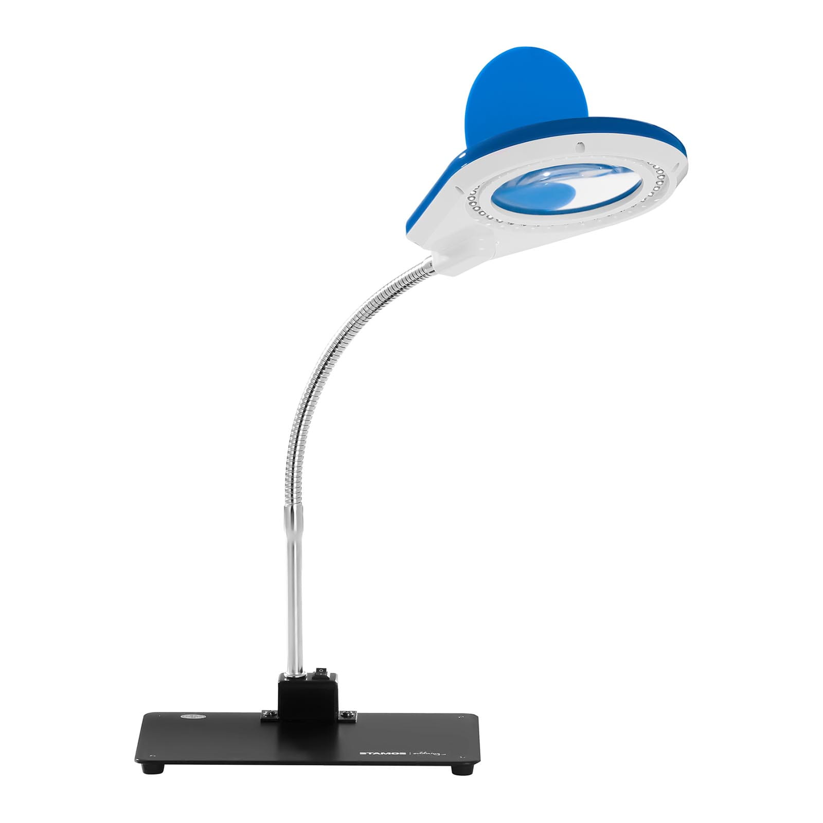 Lampa biurkowa LED z lupą, niebieska