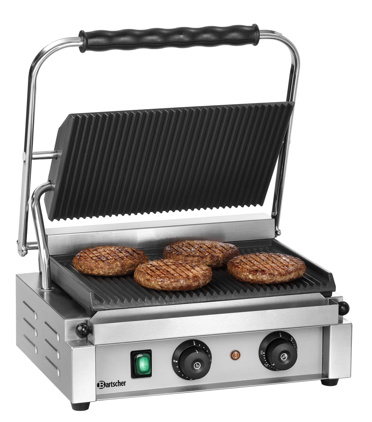 Grill kontaktowy, panini ryflowany z timerem Bartscher