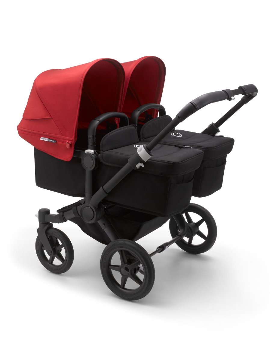 Bugaboo, Donkey3 Twin - wózek głęboko-spacerowy dla bliźniąt-Black-Black-Red