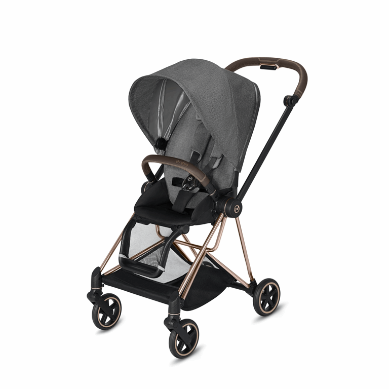 Cybex, Mios 2.0 - wózek spacerowy klasy Premium-Plus Manhattan Grey-Chrome z czarną rączką