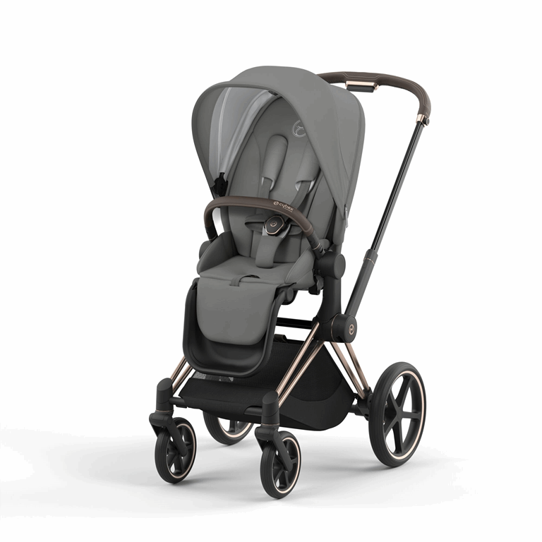 Cybex Priam 4.0 - wózek spacerowy-Soho Grey-Chrome z czarną rączką