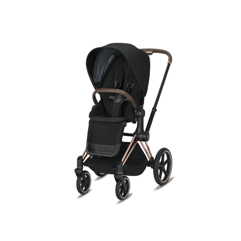 Cybex ePriam - wózek spacerowy z napędem elektrycznym-Deep Black-Chrome Brown