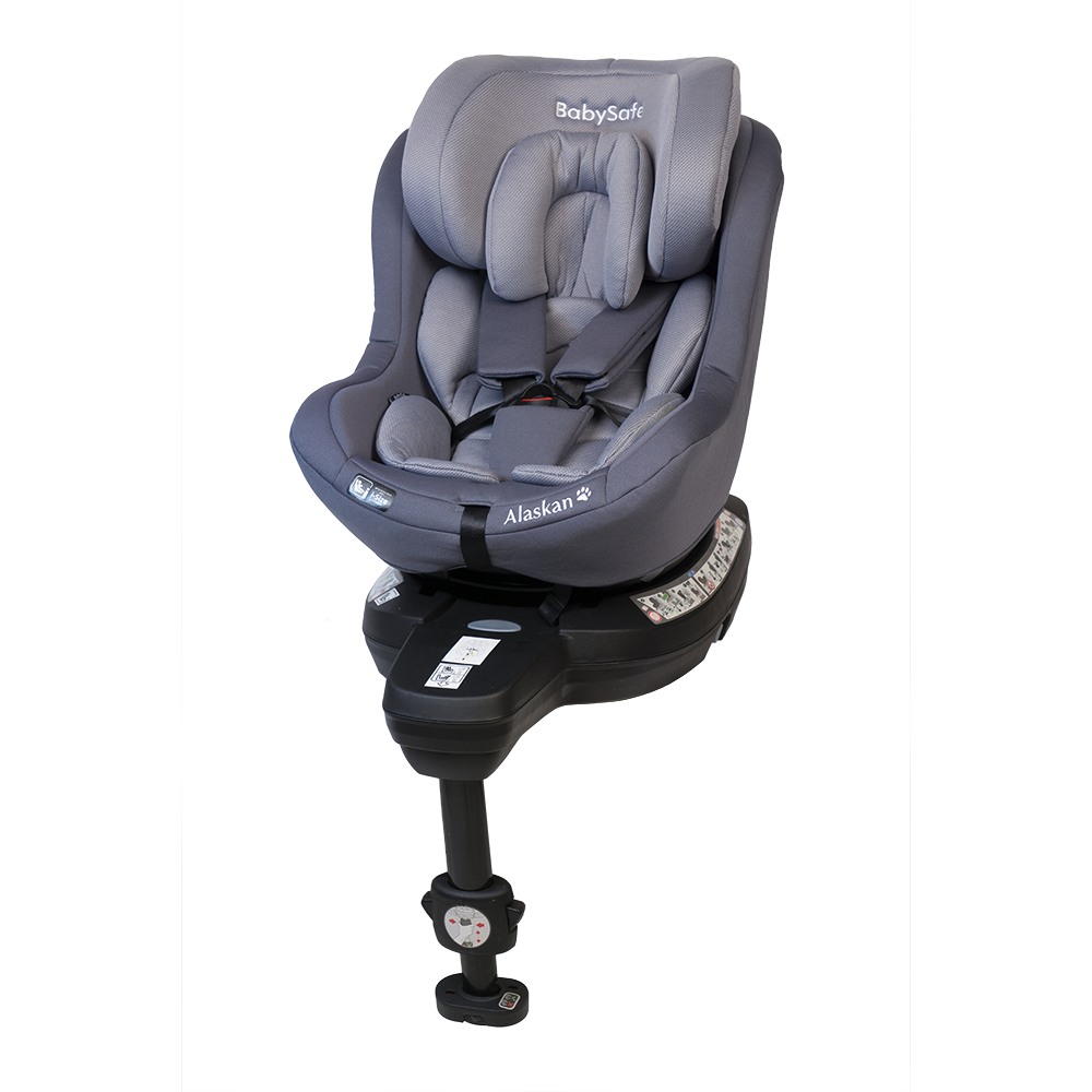 BabySafe Alaskan - fotelik obrotowy od urodzenia do 105 cm wzrostu-Szary