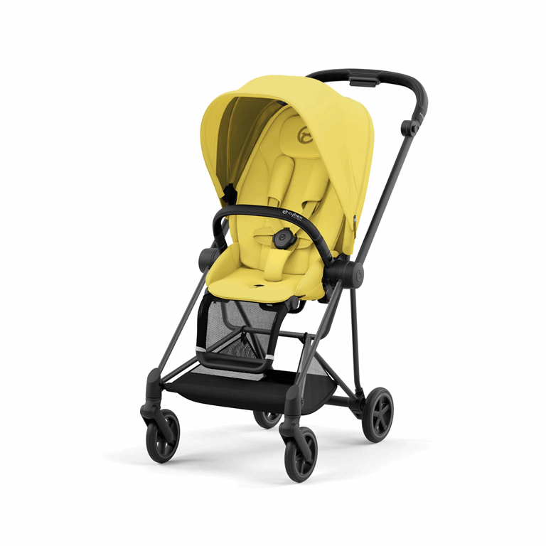 Cybex Mios 3.0 - wózek spacerowy-Mustard Yellow-Chrome z brązową rączką