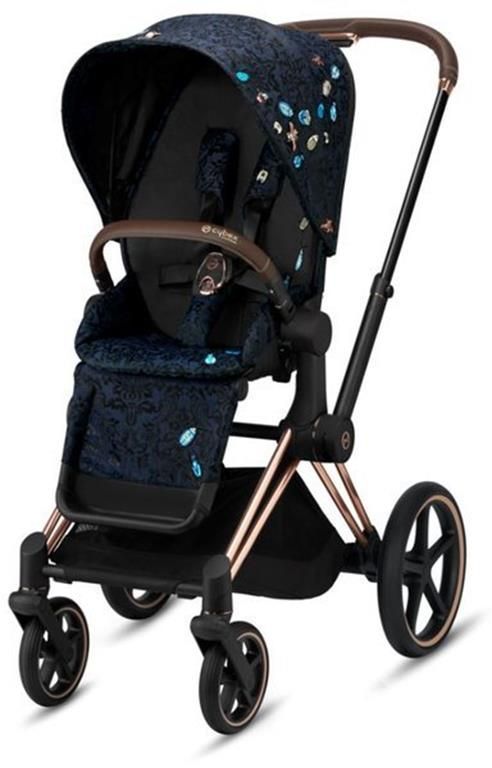 Cybex, Priam 2.0 Fashion Collection - wózek spacerowy -Jewels of Nature-Chrome z brązową rączką