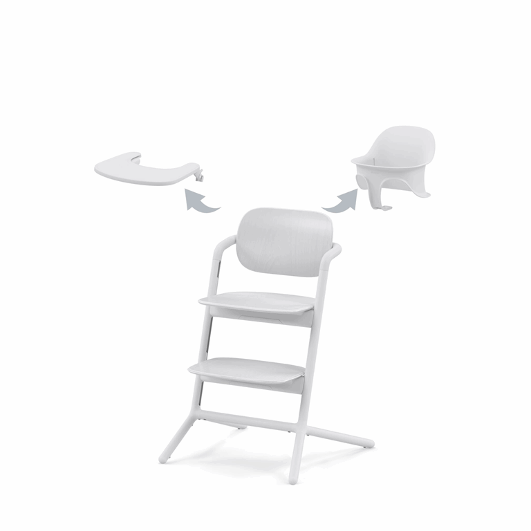 Cybex Lemo 3w1 - krzesełko do karmienia z zestawem Baby Set i tacką-All White