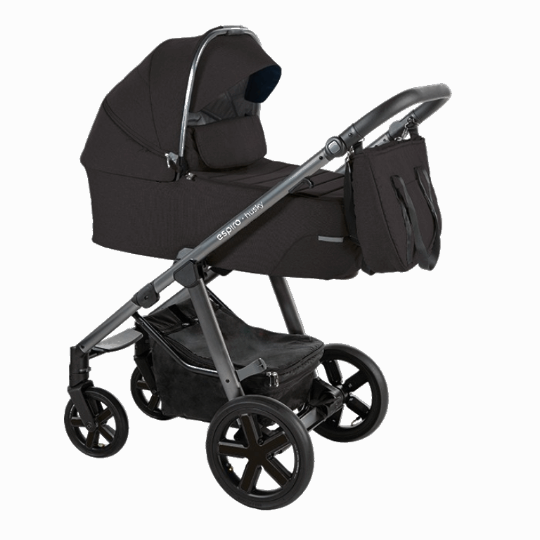 Espiro Husky uniwersalny wózek głęboko-spacerowy 2 w 1-210 Black