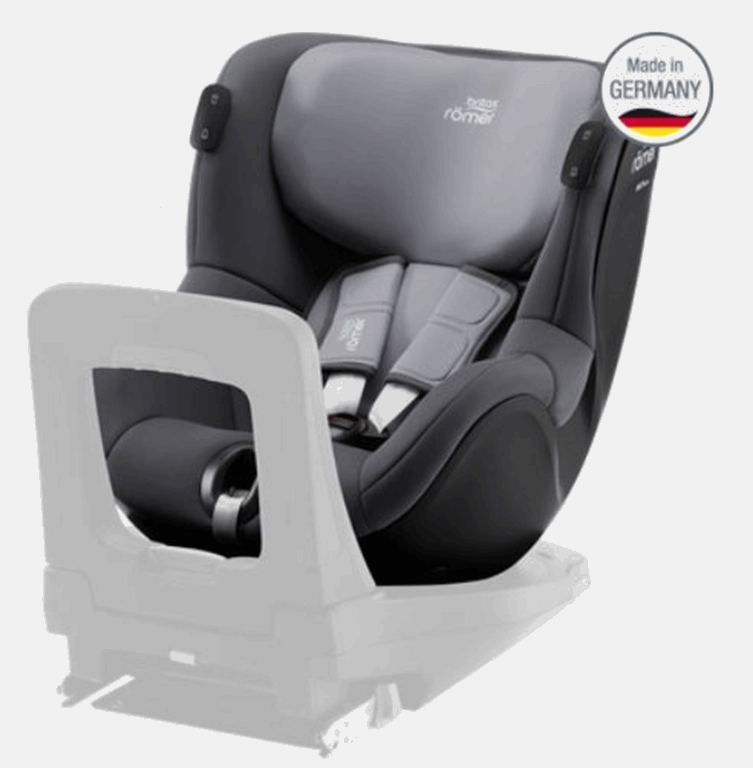 Britax Romer, Dualfix iSense - fotelik samochodowy bez bazy dla dzieci od 61 do 105 cm wzrostu, do 18 kg-Midnight Grey