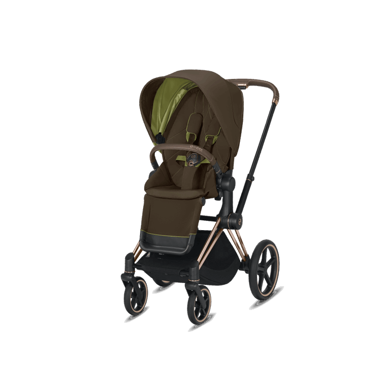 Cybex ePriam - wózek spacerowy z napędem elektrycznym-Khaki Green-Rose Gold