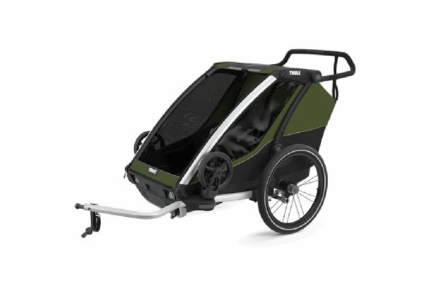 Thule, Chariot Cab 2 - Przyczepka rowerowa dla dziecka, podwójna -Cypress Green