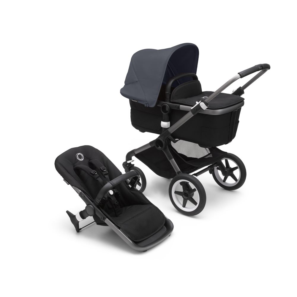 Bugaboo, Fox3 - wózek głęboko-spacerowy-Graphite-Stormy Blue-Midnight Black