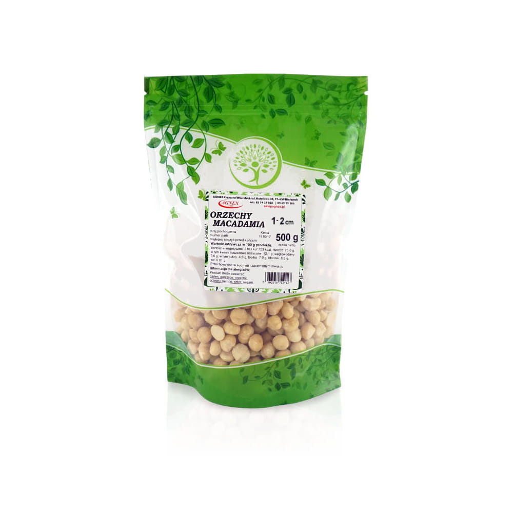 Orzechy macadamia 1-2 cm 500 g