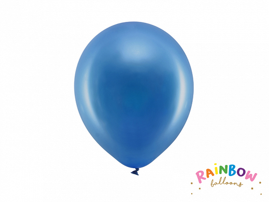 Balony Rainbow 23cm metalizowane, granat, (1 op. / 10 szt.).