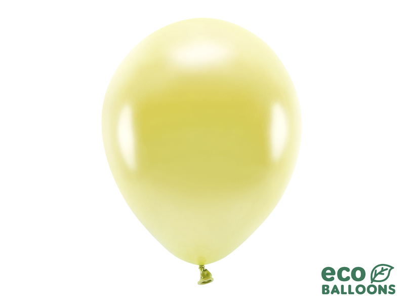 Balony Eco 30cm metalizowane, jasny żółty (1 op. / 100 szt.)