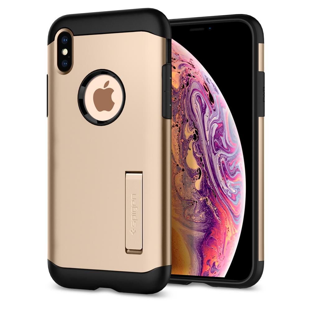 Spigen Slim Armor [Gold], Etui & stojaczek dla iPhone XS Max