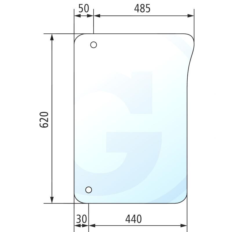 Szyba przednia dolna, prawa John Deere 6020 6120 L213350