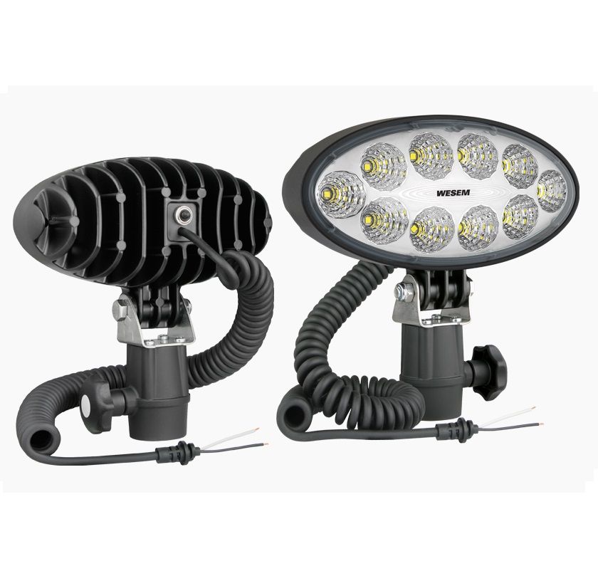 Lampa robocza LED 60° 3000lm z uchwytem CAR3, przewodem spiralnym wyłącznik CRV1A.49540 Wesem