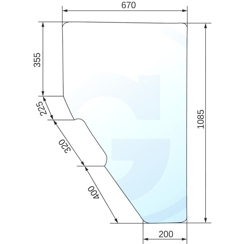 Szyba drzwi prawa i lewa John Deere 3100 Renault 58-32 Ceres 6005010161