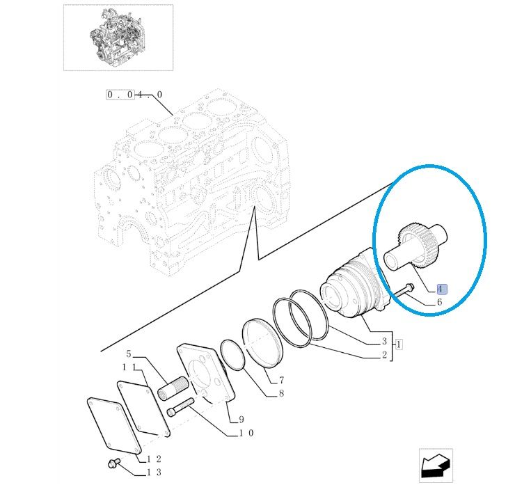 Wałek napędowy New Holland TLA 504078702 CNH