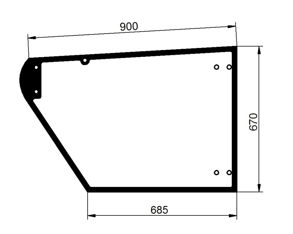 Szyba drzwi dolna lewa John Deere ładowacz teleskopowy AZ55396