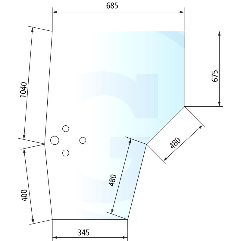 Szyba drzwi lewa Massey Ferguson 4435 V34022200