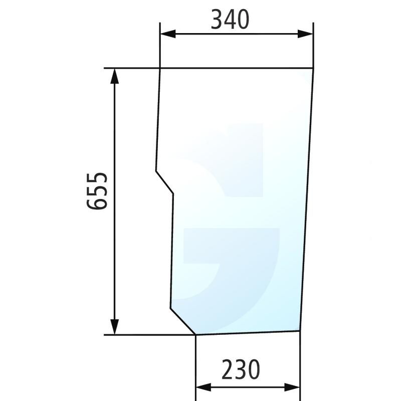 Szyba przednia dolna, lewa CASE JXU FIAT L Ford New Holland TL T5000 47125738