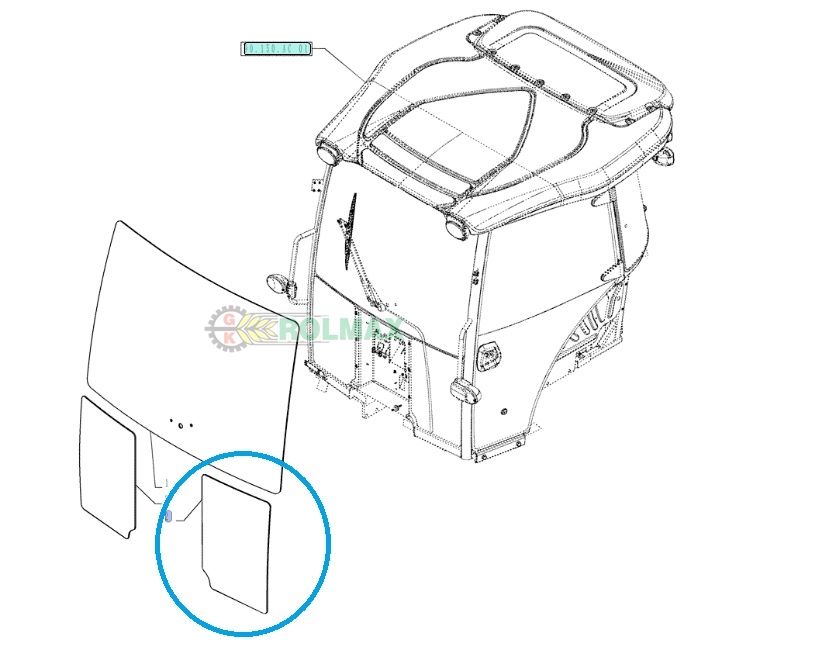 Szyba przednia dolna New Holland TD5 84396388 CNH