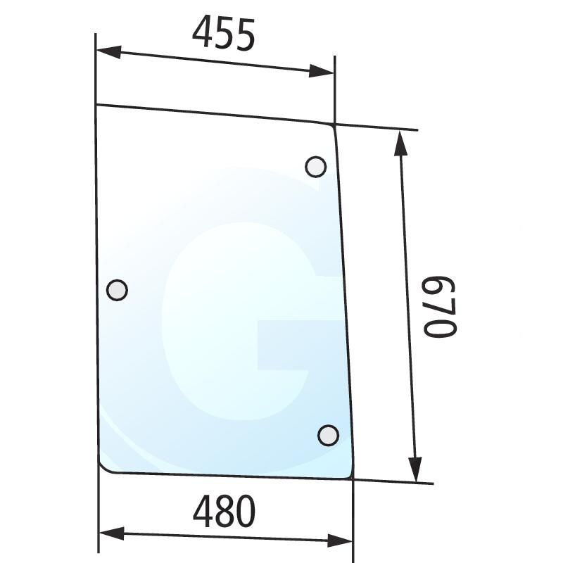 Szyba boczna lewa CASE CS New Holland T7500 1-34-671-084
