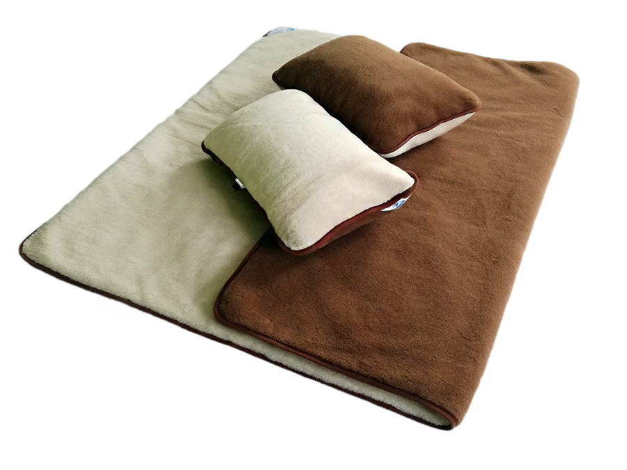 Pościel wełniana camel jasny/camel ciemny (kołdra 200x220, 2x poduszka 50x60) (+-5cm)