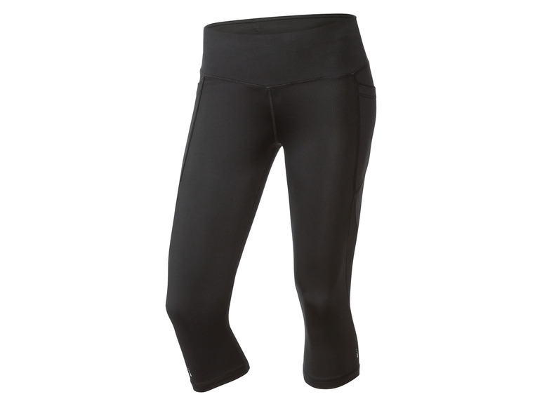 CRIVIT Legginsy damskie 3/4 do biegania XS 32/34, Czarny