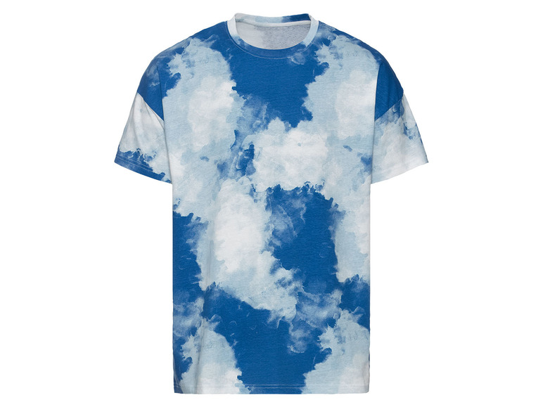 LIVERGY T-shirt męski bawełniany z kolekcji Lidla L 52/54, Niebieski/biały