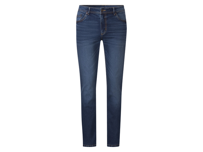 LIVERGY Jeansy męskie z bawełną, slim fit 52 36/32, Ciemnoniebieski