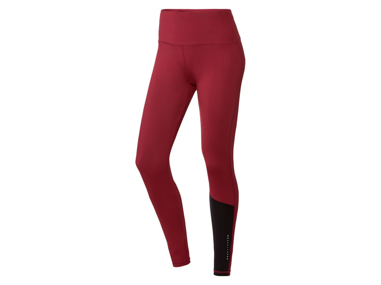 CRIVIT Legginsy sportowe damskie M 40/42, Czarny/bordowy